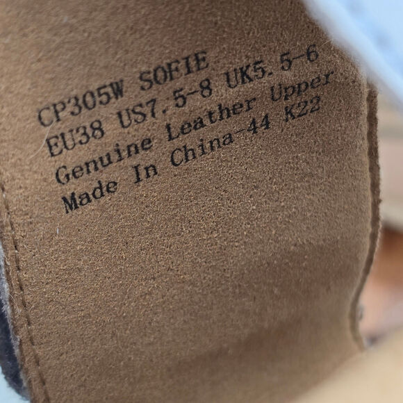 Aetrex Sofie Sandals Women's 7.5 Blue Leather Straps Comfort Buttons Platform - Picture 10 of 11